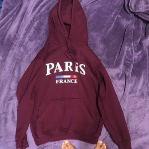 Burgundy Paris hoodie